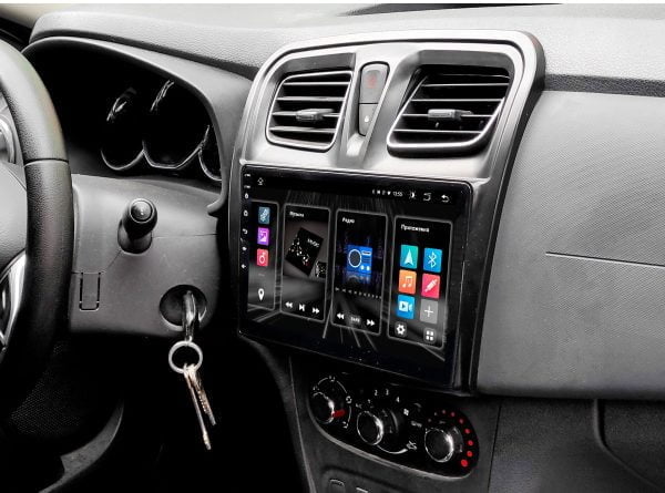 Автомагнитола Renault Logan 13+, Sandero 12+ (Optimum Incar DTA4-1410) (Android 10) 10", QLED 1280x720, Bluetooth, Wi-Fi, DSP, память 4Gb, встроенная 64Gb