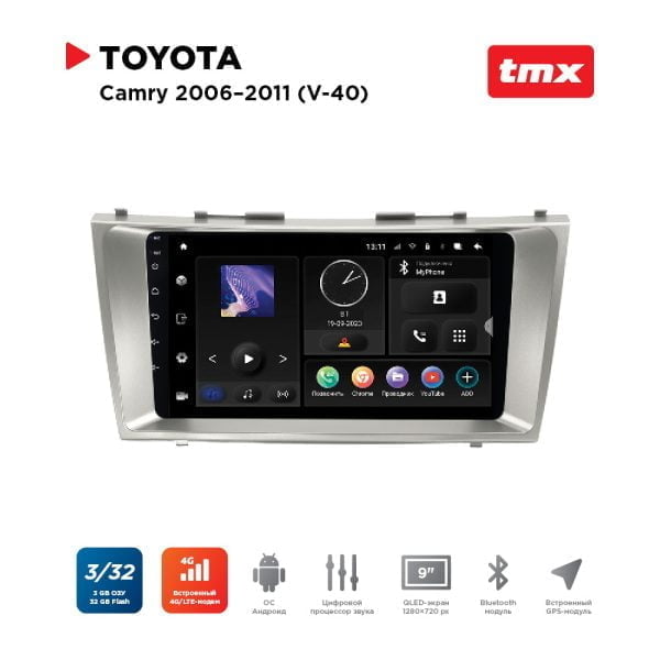Автомагнитола Toyota Camry 06-11 (Incar TMX-2211-3 Maximum) Android 10 / Wi-Fi / DSP / 3-32 Gb / 9 дюймов