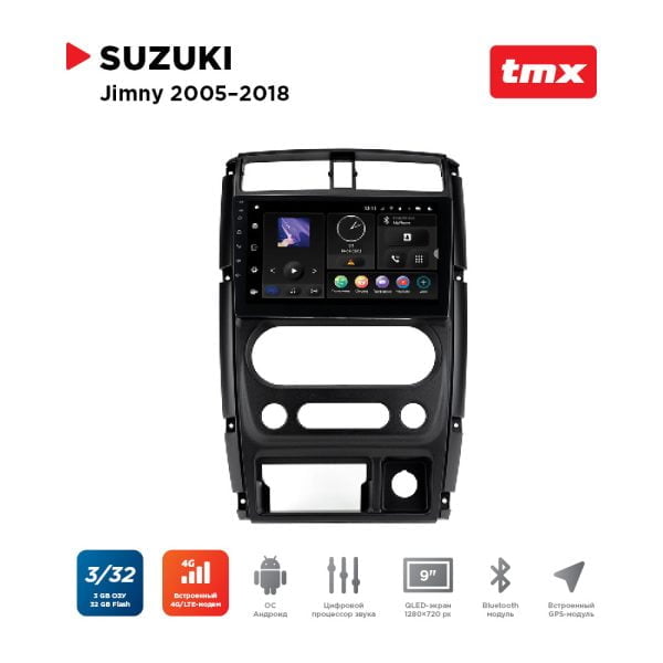 Автомагнитола Suzuki Jimny 05-18  (MAXIMUM Incar TMX-0703-3) Android 10/1280*720, BT, wi-fi, 4G LTE, DSP, 3-32Gb, 9"