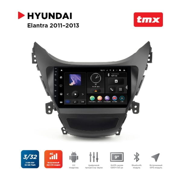 Автомагнитола Hyundai Elantra 11-13 (Incar TMX-2417-3)  Maximum Android 10 / Wi-Fi / DSP / 3-32 Gb / 9 дюймов