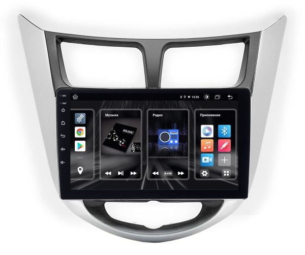 Автомагнитола Hyundai Solaris 2011-17 Optimum Incar DTA4-2421 (Android 10) 9" / 1280x720 / Bluetooth / Wi-Fi / DSP /  память 4Gb / встроенная 64Gb