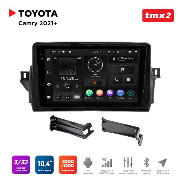Автомагнитола Toyota Camry 21+ (MAXIMUM Incar TMX2-2245-3) Android 10 / 2000x1200, Bluetooth, wi-fi, 4G LTE, DSP, 3-32Gb, размер экрана 10,4