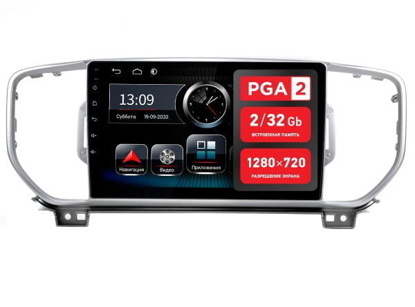 Автомагнитола KIA Sportage 16-18 (Android 8.1) BT / QLED / 2.5D экран / Wi-Fi / 2-32Gb / 9" (Incar PGA 2 1808)